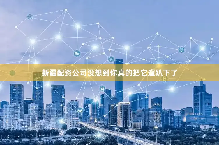 新疆配资公司没想到你真的把它遛趴下了